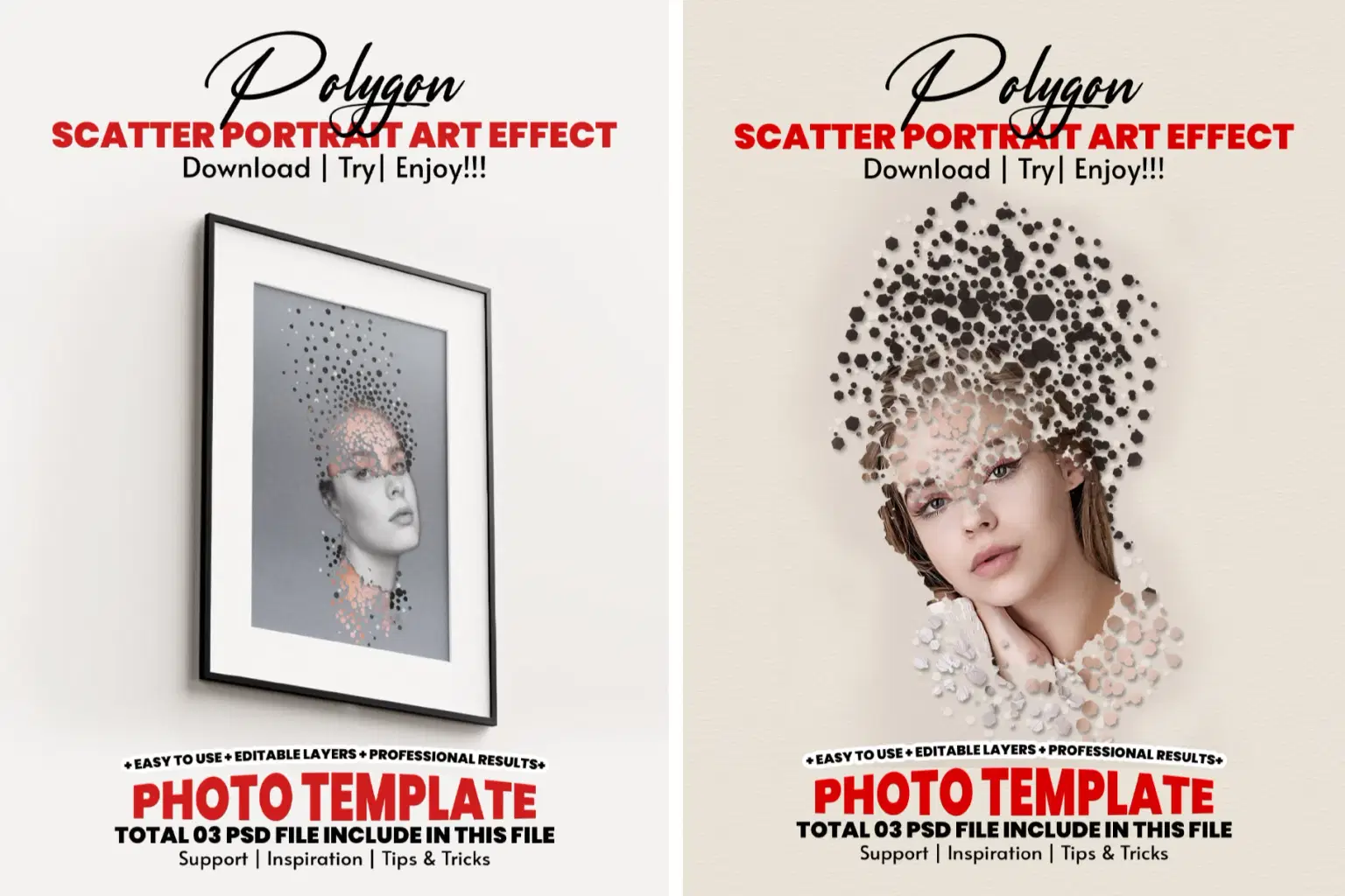 Polygon Scatter Portrait Photoshop Effect Template Cover.jpg