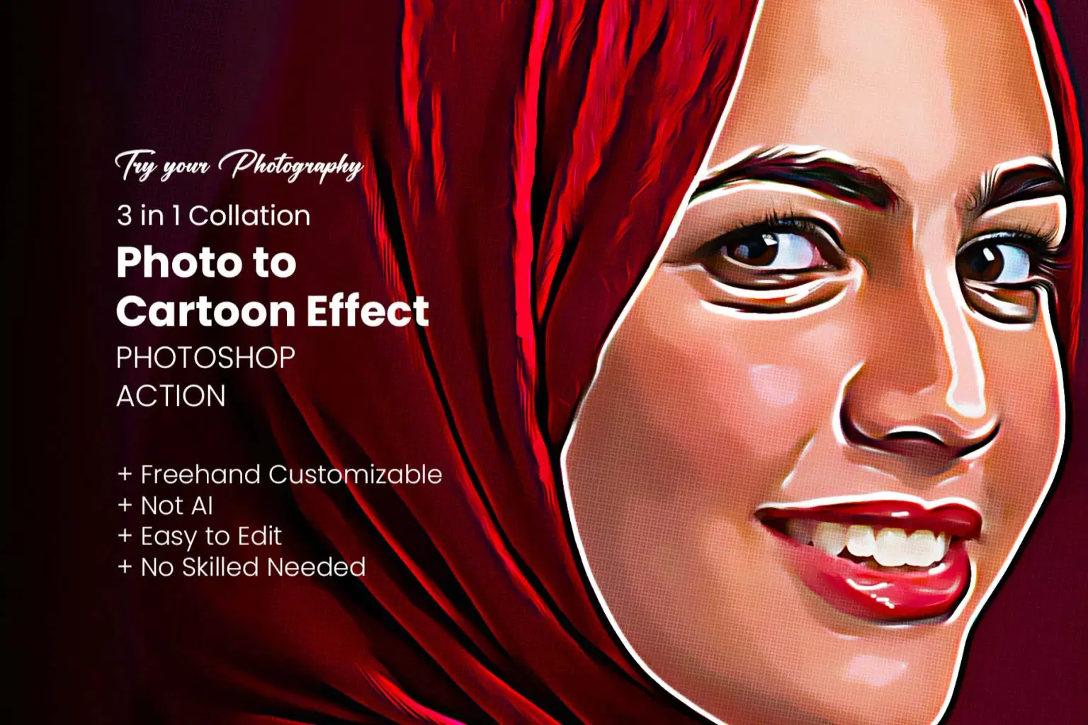 Photo to Cartoon Effect Photoshop Action.jpg