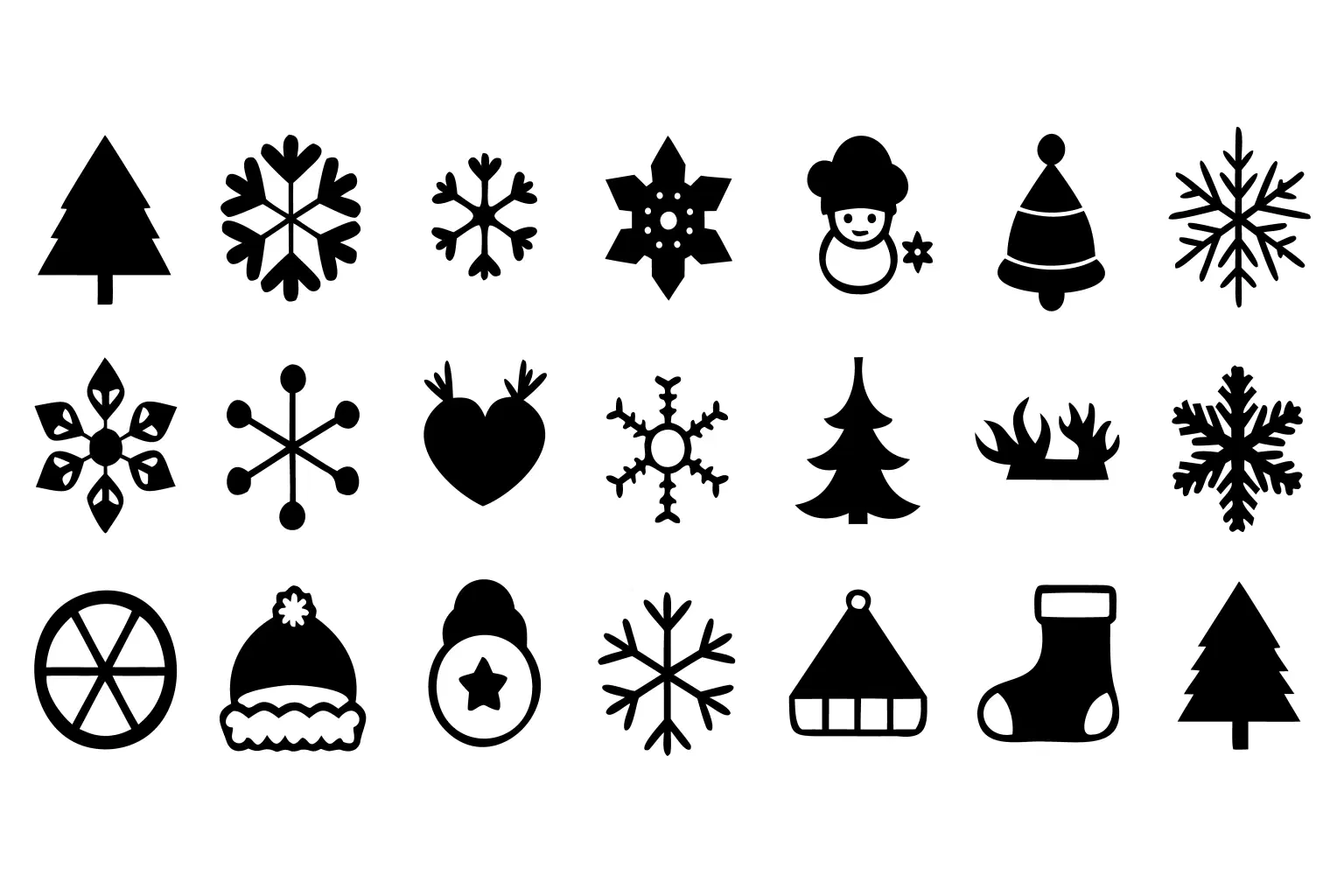 Black and white Christmas and snowflakes Christmas tree.jpg